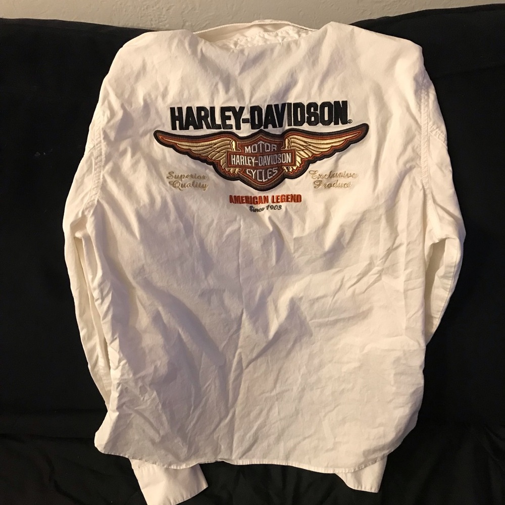 Harley Davidson long sleeved button up dress shirt